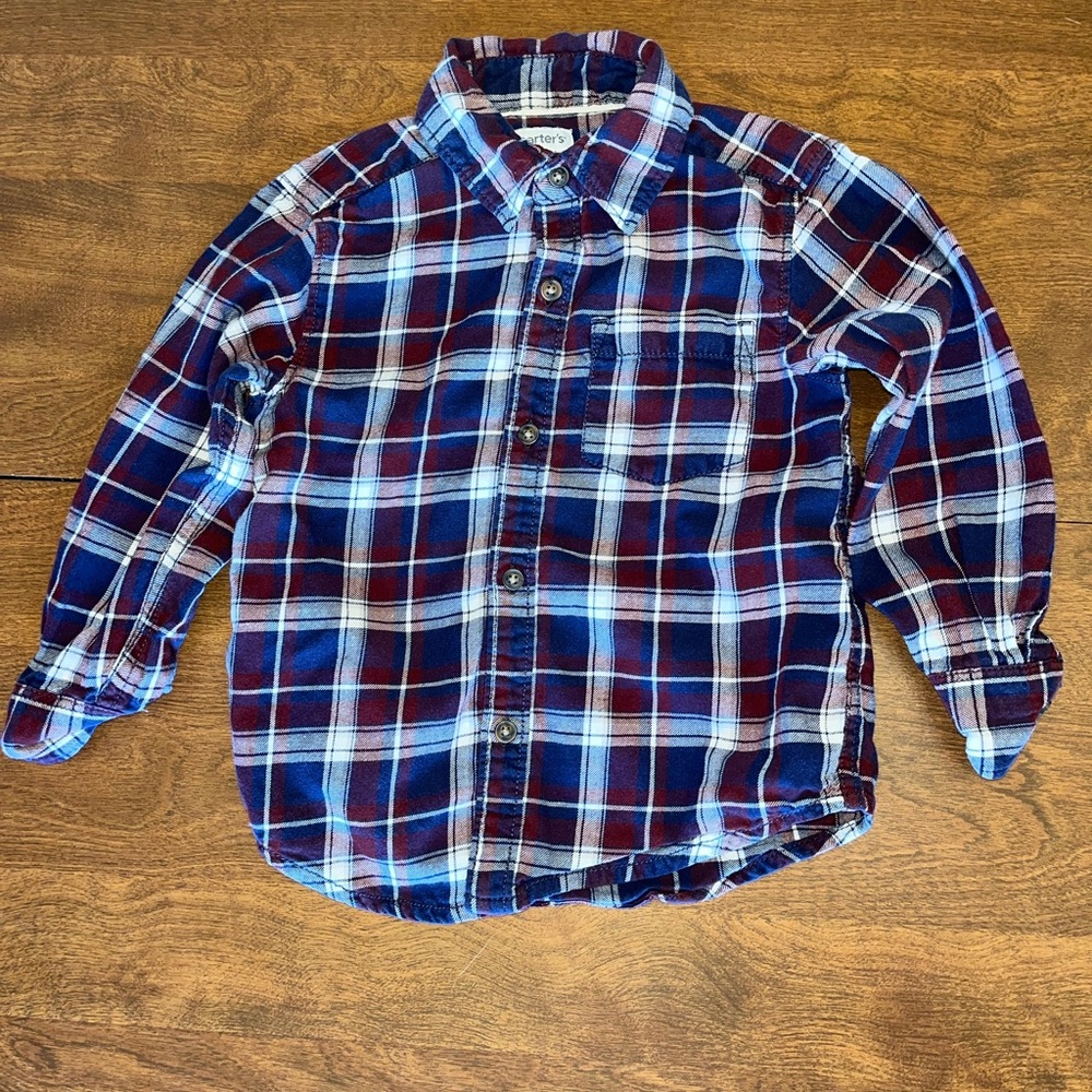 Carter's Red and Blue Plaid Button Down Shirt